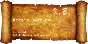 Kocsis Beáta névjegykártya
